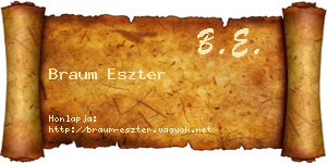 Braum Eszter névjegykártya